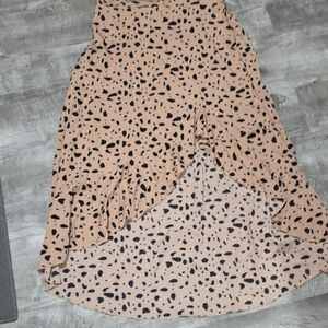 SHEIN High-Low Tan and Black Skirt